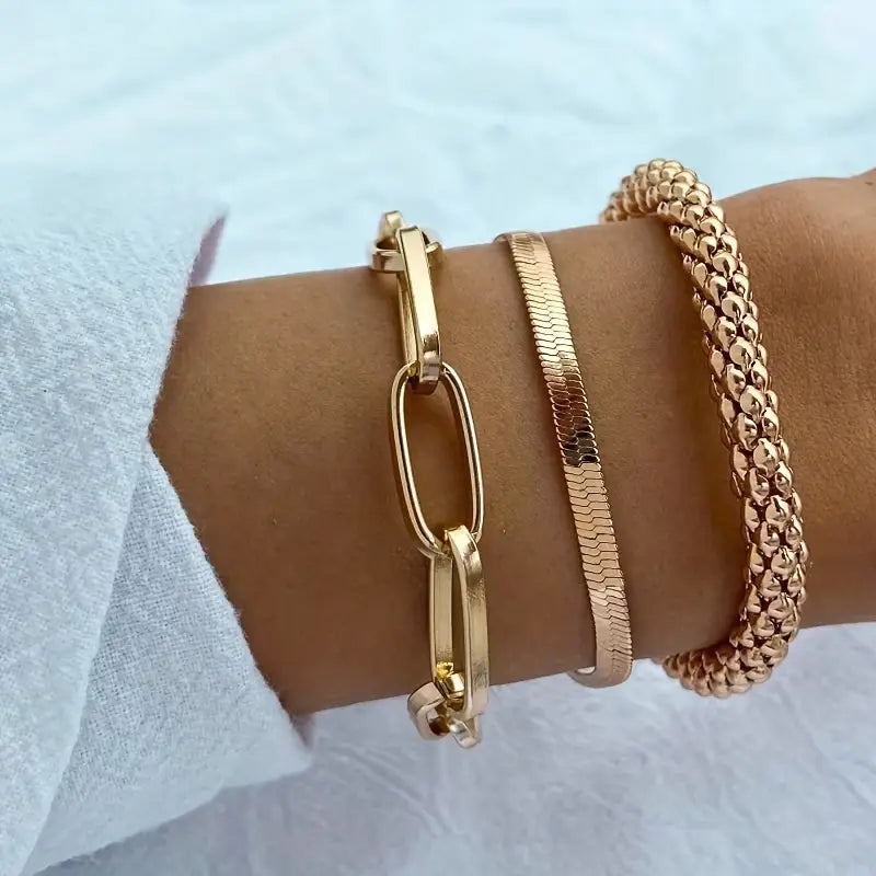 Elysian Gold Triple Chain Set