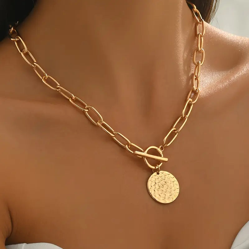 Geometric Circle Pendant Necklace