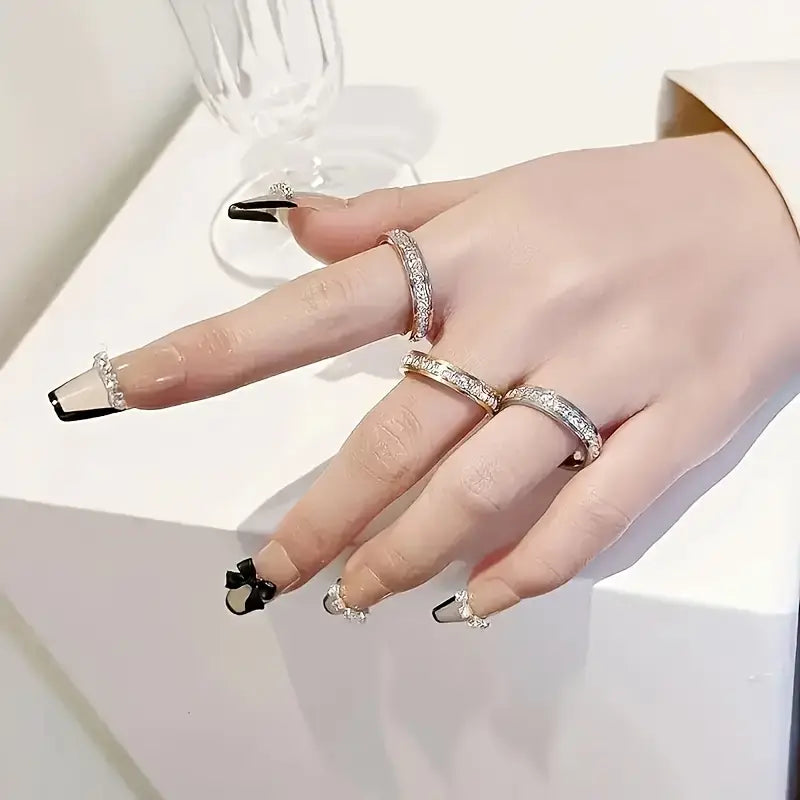Titanium Steel CZ Band Ring