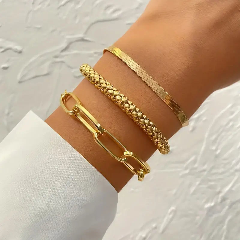 Elysian Gold Triple Chain Set
