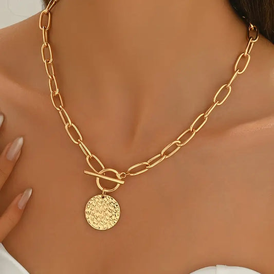Geometric Circle Pendant Necklace