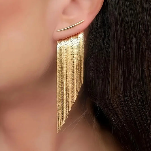 14K Gold Plated Chain Dangle Earrings
