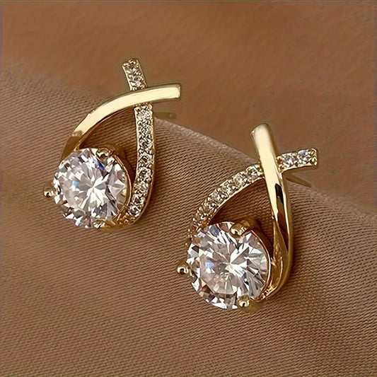 3D Teardrop Zirconia Earrings